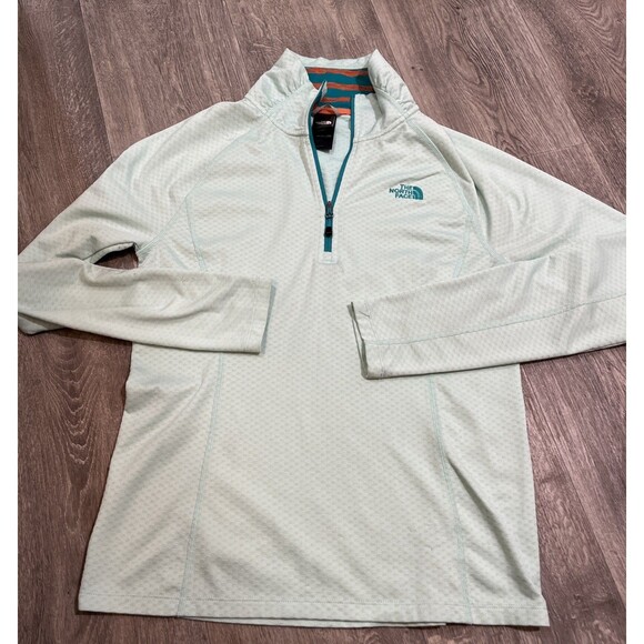 THE NORTH FACE Women's Jacket Pullover 1/4 Zip Sweatshirt Lime Green Size Medium - Picture 1 of 10